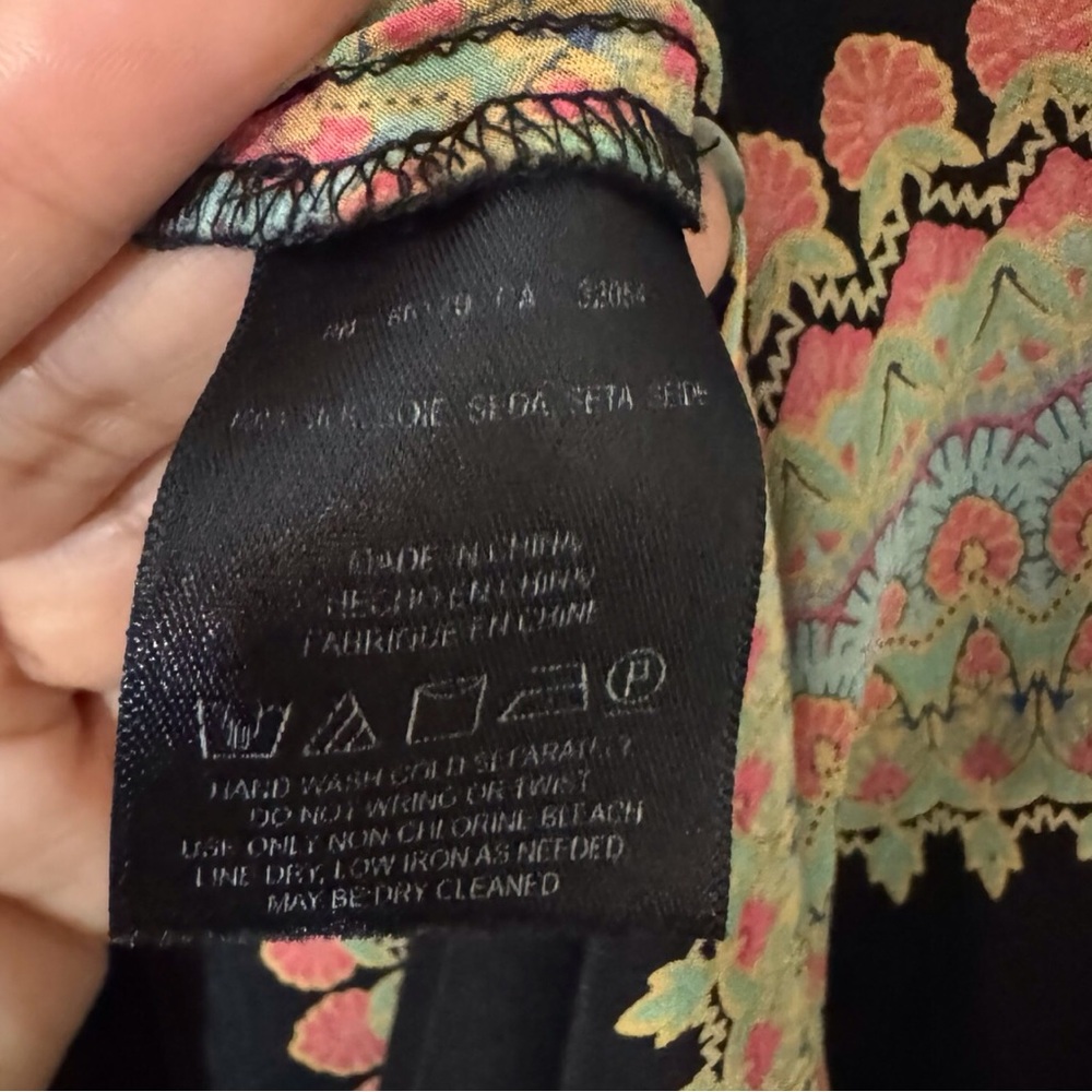 Vanessa Virginia Anthro Size M/L Boho Western Silk Estrella Bandana Dress - Picture 8 of 9